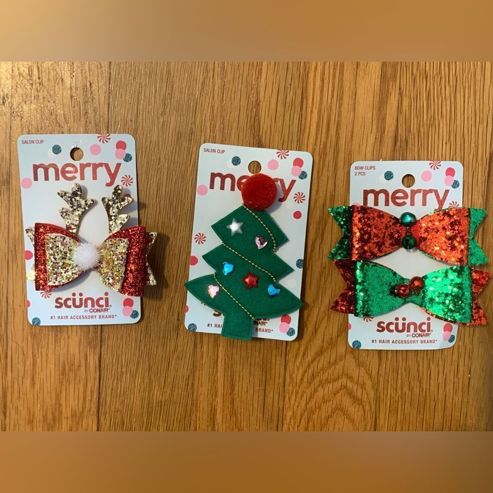 Scunci Christmas Hair Clips